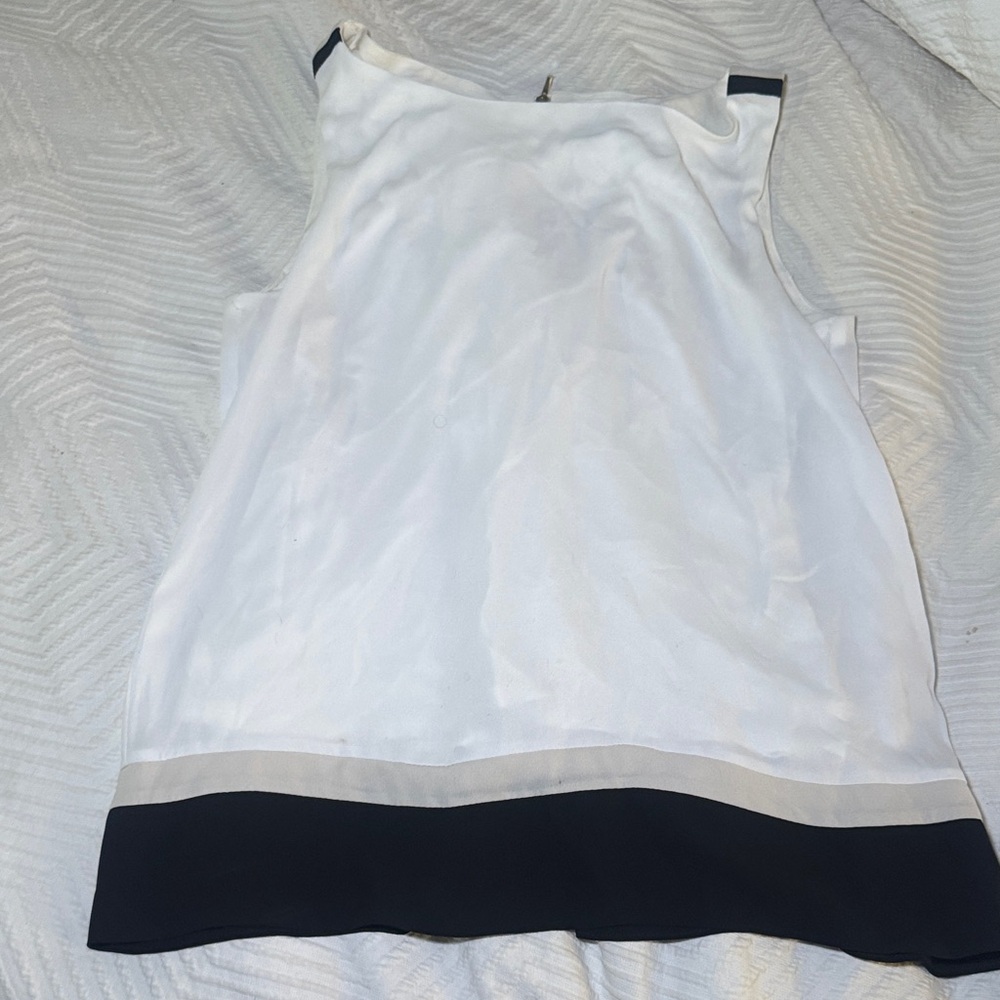 White House Black Market Sleeveless Top with Black Trim